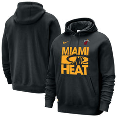Miami Heat Courtside Club Pullover Hoodie Black | Nike discount