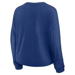 Toronto Maple Leafs Fanatics Women's Oversized All Out Effort Long Sleeve Henley T-Shirt - Blue - NHL 201742845