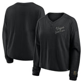 Vegas Golden Knights Fanatics Women's Oversized All Out Effort Long Sleeve Henley T-Shirt - Black - NHL 201742854