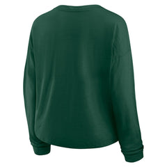 Minnesota Wild Fanatics Women's Oversized All Out Effort Long Sleeve Henley T-Shirt - Green - NHL 201742863
