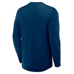 Seattle Kraken Fanatics Adrenaline Push Long Sleeve Henley Shirt - Deep Sea Blue - NHL 201742870