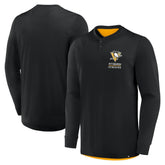 Pittsburgh Penguins Fanatics Adrenaline Push Long Sleeve Henley Shirt - Black - NHL 201742871