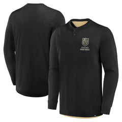 Vegas Golden Knights Fanatics Adrenaline Push Long Sleeve Henley Shirt - Black - NHL 201742872
