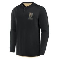Vegas Golden Knights Fanatics Adrenaline Push Long Sleeve Henley Shirt - Black - NHL 201742872
