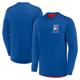 New York Rangers Fanatics Adrenaline Push Long Sleeve Henley Shirt - Blue - NHL 201742876