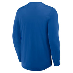 New York Rangers Fanatics Adrenaline Push Long Sleeve Henley Shirt - Blue - NHL 201742876