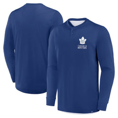 Toronto Maple Leafs Fanatics Adrenaline Push Long Sleeve Henley Shirt - Blue - NHL 201742884