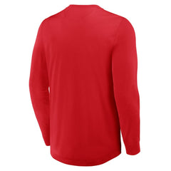 Detroit Red Wings Fanatics Adrenaline Push Long Sleeve Henley Shirt - Red - NHL 201742890