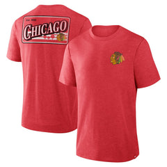Chicago Blackhawks Fanatics Fan Lanes Tri-Blend T-Shirt - Heather Red - NHL 201742945