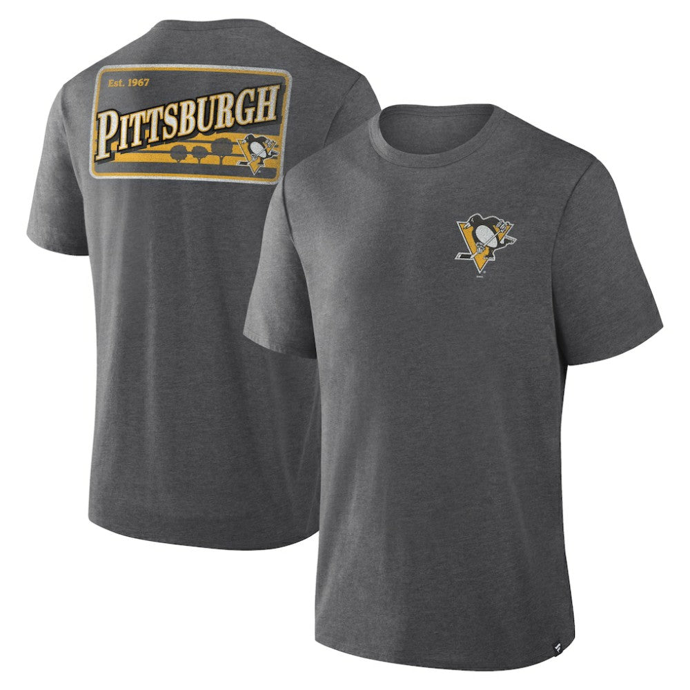 Pittsburgh Penguins Fanatics Fan Lanes Tri-Blend T-Shirt - Heather Charcoal - NHL 201742951