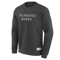 Milwaukee Bucks Elements Future Ground Lettering Pullover Sweatshirt Gray | Fanatics