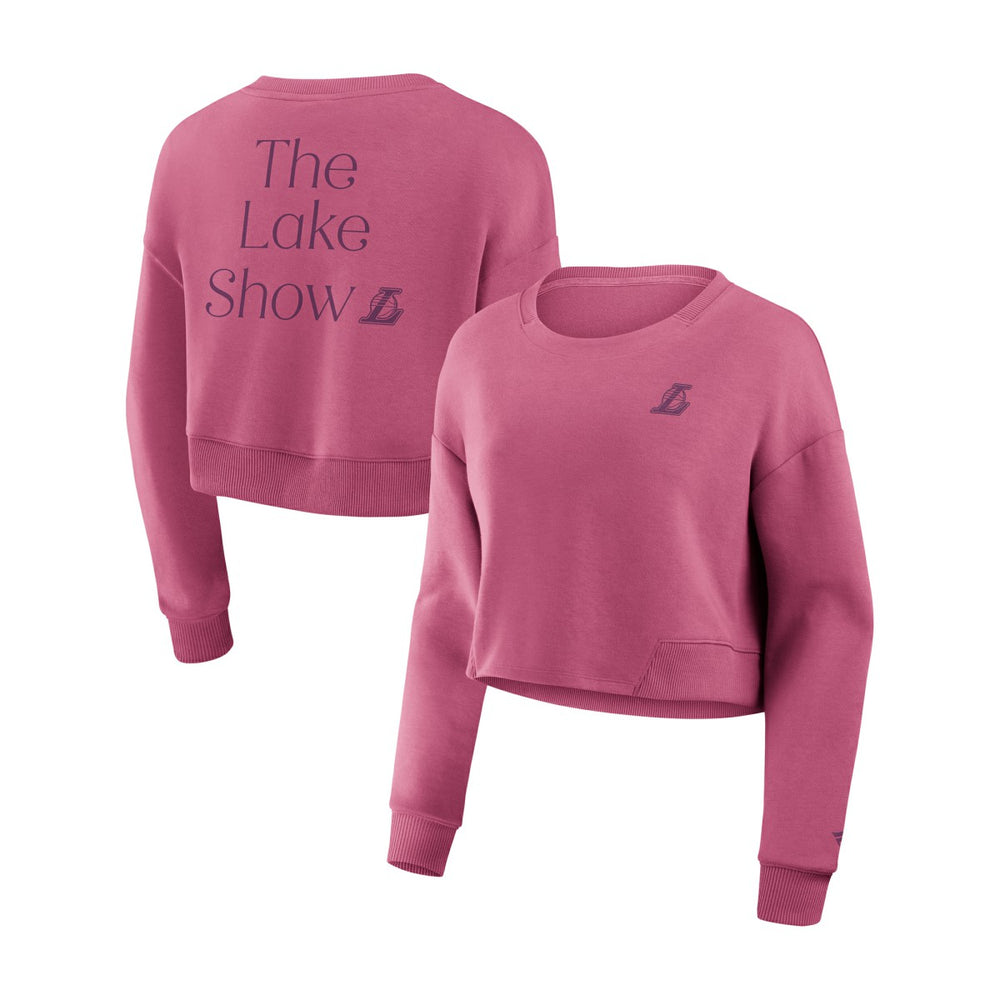 Los Angeles Lakers Women's Studio Tri-Blend Cropped Pullover Sweatshirt Pink | Fanatics discount