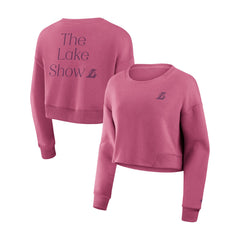 Los Angeles Lakers Women's Studio Tri-Blend Cropped Pullover Sweatshirt Pink | Fanatics discount