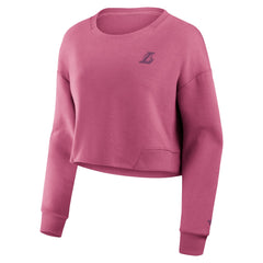 Los Angeles Lakers Women's Studio Tri-Blend Cropped Pullover Sweatshirt Pink | Fanatics discount