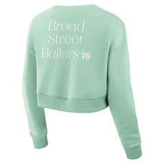 Philadelphia 76ers Women's Studio Tri-Blend Cropped Pullover Sweatshirt Mint | Fanatics discount