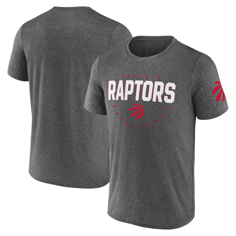 Toronto Raptors Logo Athletic Block Practice Performance T-Shirt Heather Charcoal