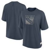New York Rangers Fanatics Women's Oversized Elements Raw Edge Future Ground T-Shirt - Blue - NHL 201752495