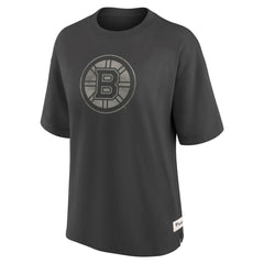 Boston Bruins Fanatics Women's Oversized Elements Raw Edge Future Ground T-Shirt - Charcoal - NHL 201752496