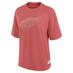 Detroit Red Wings Fanatics Women's Oversized Elements Raw Edge Future Ground T-Shirt - Red - NHL 201752499