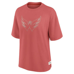Washington Capitals Fanatics Women's Oversized Elements Raw Edge Future Ground T-Shirt - Red - NHL 201752500