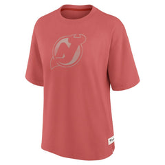 New Jersey Devils Fanatics Women's Oversized Elements Raw Edge Future Ground T-Shirt - Red - NHL 201752501