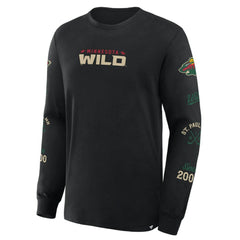 Minnesota Wild Fanatics Boxed In Legacy Long Sleeve T-Shirt - Black - NHL 201826838