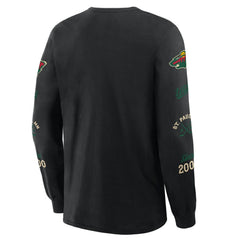 Minnesota Wild Fanatics Boxed In Legacy Long Sleeve T-Shirt - Black - NHL 201826838
