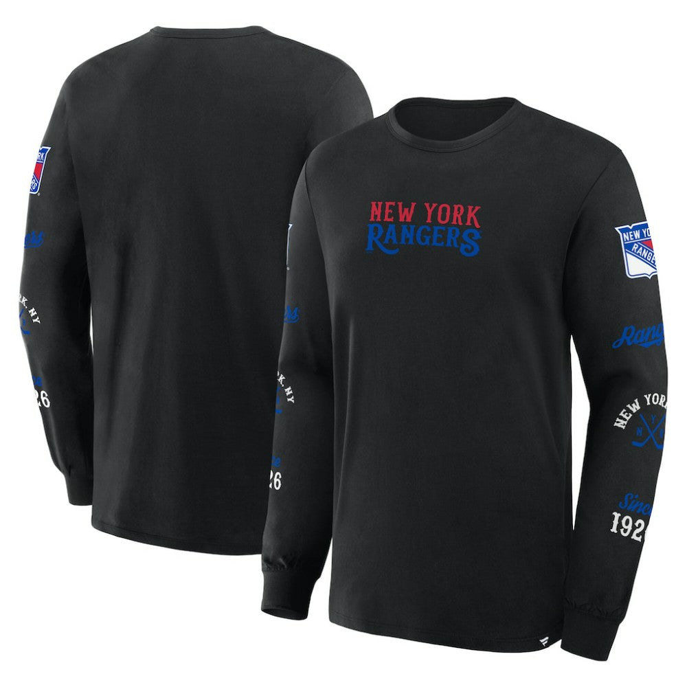 New York Rangers Fanatics Boxed In Legacy Long Sleeve T-Shirt - Black - NHL 201826858