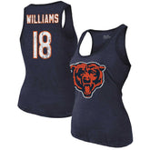 Caleb Williams Chicago Bears Majestic Threads Women's Name & Number Tri-Blend Scoop Neck Tank Top Navy