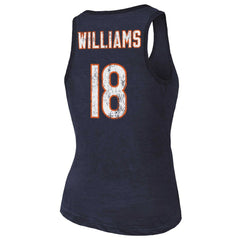 Caleb Williams Chicago Bears Majestic Threads Women's Name & Number Tri-Blend Scoop Neck Tank Top Navy