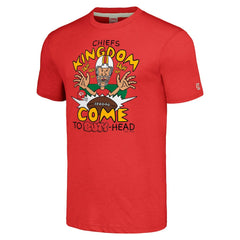 Kansas City Chiefs NFL x Homage x Beavis and Butt-Head Unisex Tri-Blend T-Shirt – Red