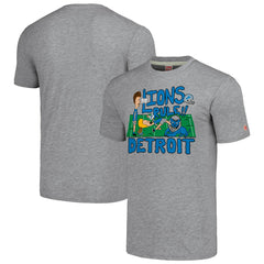 Detroit Lions NFL x Homage x Beavis and Butt-Head Unisex Tri-Blend T-Shirt – Gray