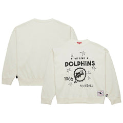 Mitchell & Ness Miami Dolphins Women's Throwback Logo 3.0 Pullover Sweatshirt Cream