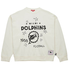 Mitchell & Ness Miami Dolphins Women's Throwback Logo 3.0 Pullover Sweatshirt Cream