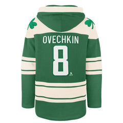 Alexander Ovechkin Washington Capitals '47 St. Patrick's Day Player Name & Number Lacer Pullover Hoodie - Kelly Green - NHL 201837444