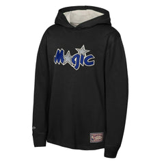 Orlando Magic Youth Hardwood Classics Lightweight Thermal Long Sleeve Hoodie T-Shirt Black | Mitchell & Ness online