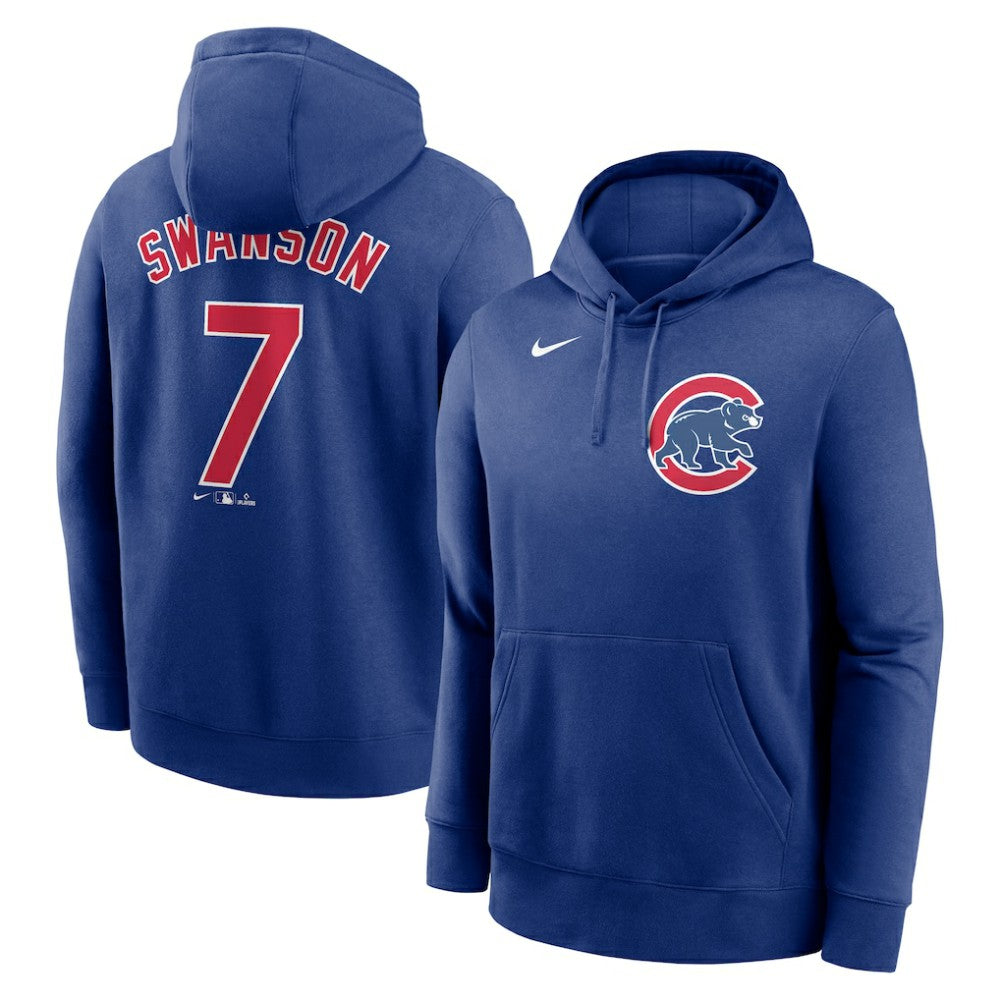 Dansby Swanson Chicago Cubs Nike Player Name & Number Club Pullover Hoodie - Royal - Nike on Sale