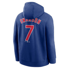 Dansby Swanson Chicago Cubs Nike Player Name & Number Club Pullover Hoodie - Royal - Nike on Sale