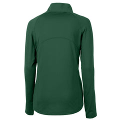 New York Jets Cutter & Buck Women's Primary Logo DryTec Adapt Eco Knit Stretch Recycled Raglan Half-Zip Top Hunter Green