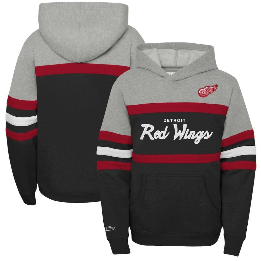 Detroit Red Wings Mitchell & Ness Youth Head Coach Pullover Hoodie - Black - NHL 201843916
