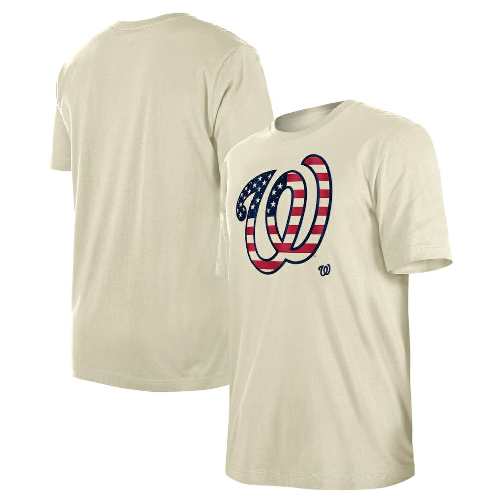 Washington Nationals New Era Americana Flag Fill T-Shirt - Cream - New Era Sale