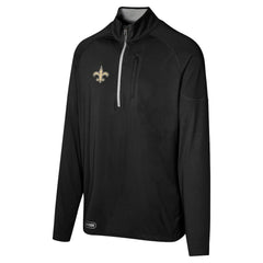 New Orleans Saints Grind Iron Quarter-Zip Top Black
