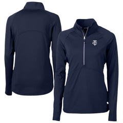 Minnesota Twins Cutter & Buck Women's Adapt Eco Knit Stretch Recycled Half-Zip DryTec Top - Navy - MLB Sale