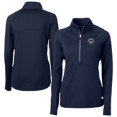 New York Mets Cutter & Buck Women's Adapt Eco Knit Stretch Recycled Half-Zip DryTec Top - Navy - MLB Lifestyle