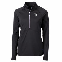 Cleveland Guardians Cutter & Buck Women's Adapt Eco Knit Stretch Recycled Half-Zip DryTec Top - Black - MLB on Sale