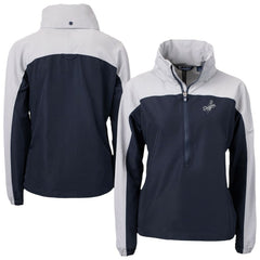 Los Angeles Dodgers Cutter & Buck Women's Charter Eco Recycled Half-Zip Anorak Jacket - Navy/Gray - MLB Sale