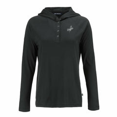 Los Angeles Dodgers Cutter & Buck Women's Coastline Epic Comfort Eco Recycled Raglan Long Sleeve Hoodie T-Shirt - Black - MLB on Sale