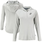 Los Angeles Dodgers Cutter & Buck Women's Coastline Epic Comfort Eco Recycled Raglan Long Sleeve Hoodie T-Shirt - Gray - MLB Discount