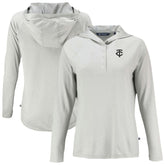 Minnesota Twins Cutter & Buck Women's Coastline Epic Comfort Eco Recycled Raglan Long Sleeve Hoodie T-Shirt - Gray - MLB Discount