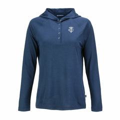 Minnesota Twins Cutter & Buck Women's Coastline Epic Comfort Eco Recycled Raglan Long Sleeve Hoodie T-Shirt - Navy - MLB Online